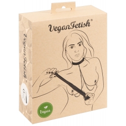 Vegan fetish- Set con collare, pinzette e frusta